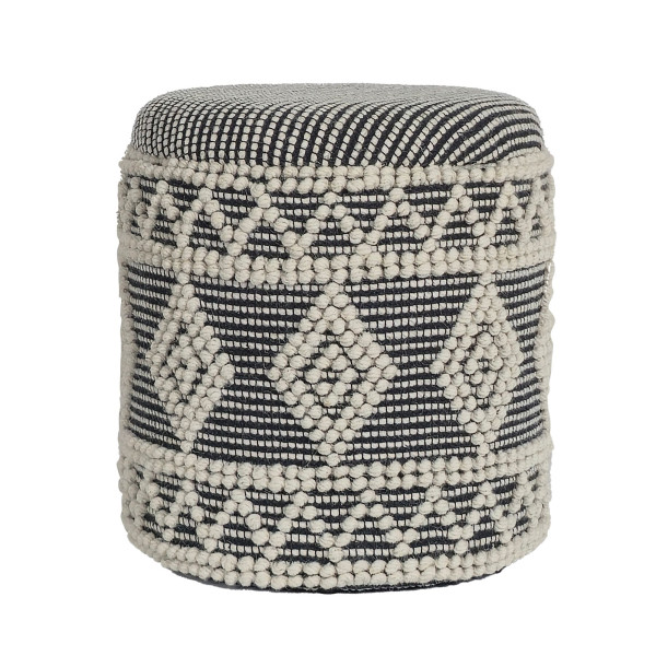 Hocker in grau aus Wolle