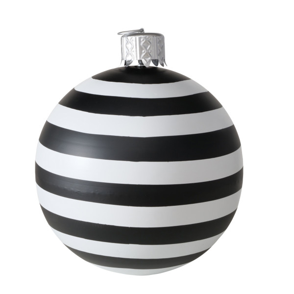 Weihnachtskugel MANILO in schwarz/weiß aus Eisen