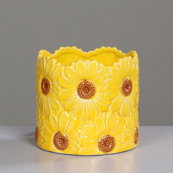 Vase in gelb aus Keramik