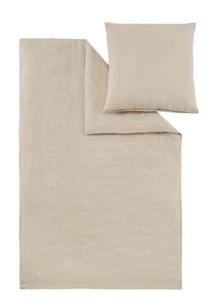 Bettwäsche Musselin UNI in beige aus Baumwolle