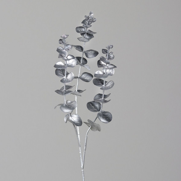 Kunstblume EUKALYPTUS in silberfarben aus Kunststoff