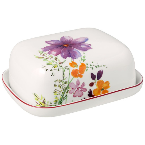 Butterdose Mariefleur Basic in weiß aus Bone China