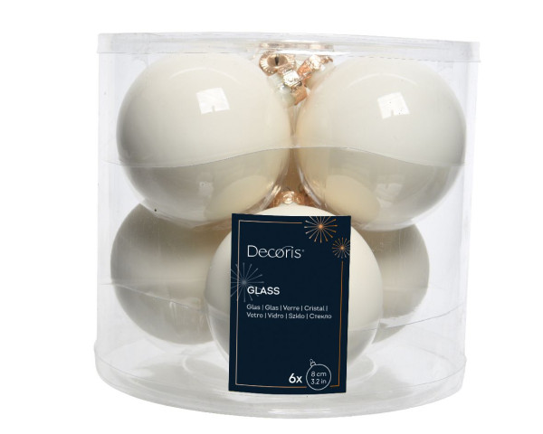 Weihnachtskugel-Box WOLLWEISS in wollweiss aus Glas