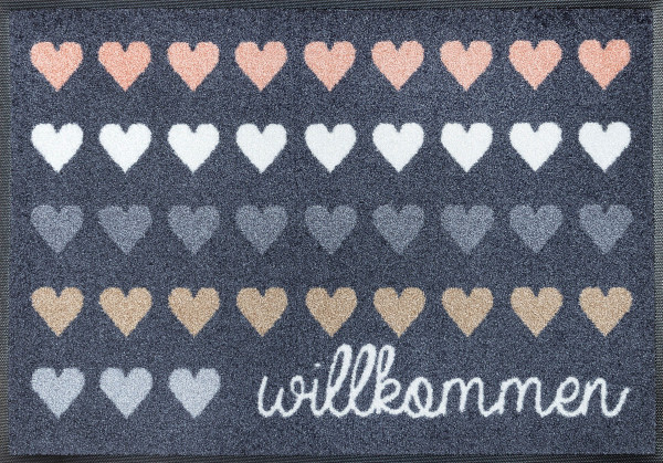 Fußmatte Willkommen Herzen