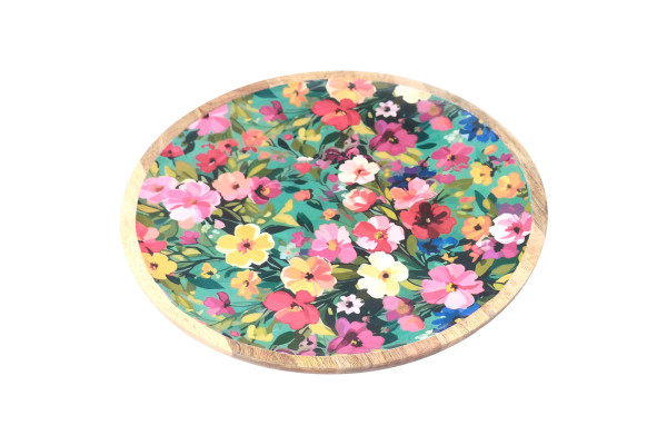 Teller FLOWER in bunt aus Mango