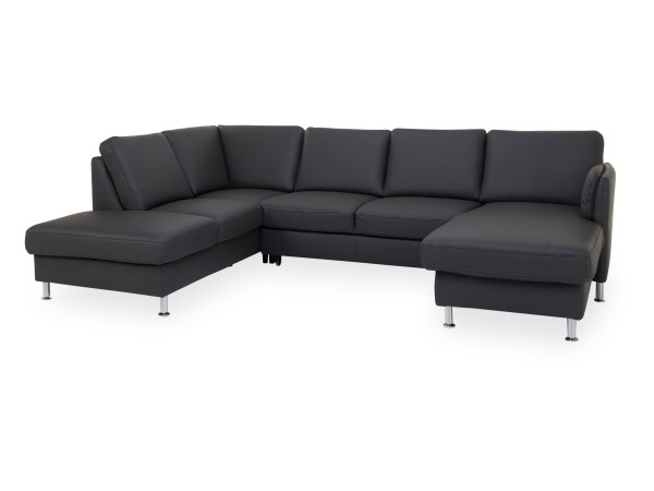 Polsterecke SYSTEMPOLSTER ZAZOU in granit aus Leder