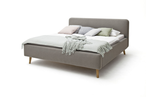 Polsterbett HARPER Minna in taupe aus Stoff