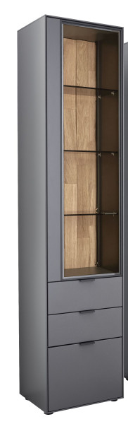 Vitrine witlake FORTINO in grau aus Lack