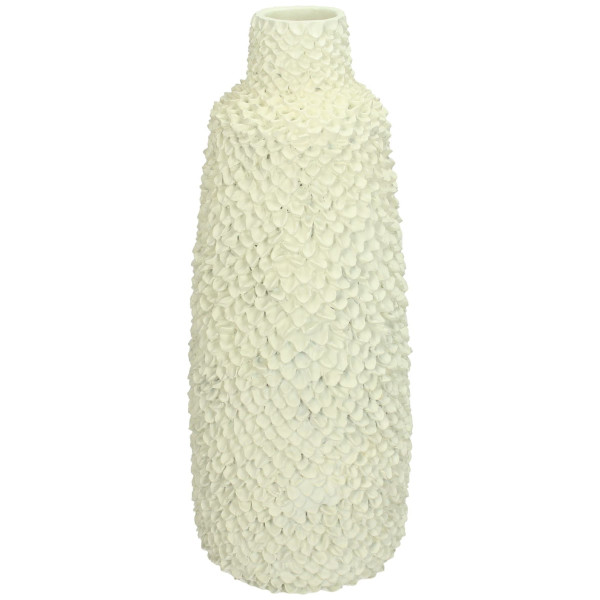 Vase in beige aus Polyresin