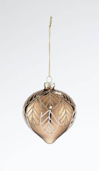 Weihnachtskugel Zwiebel gold in goldfarben aus Glas