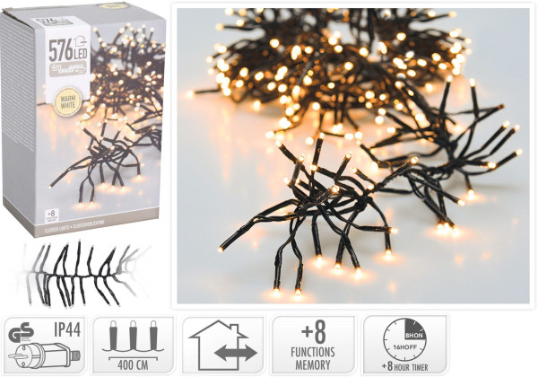 Lichterkette BLACK CLUSTER LED in schwarz aus Kunststoff