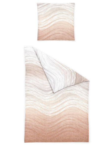 Bettwäsche Seersucker peach aus Baumwolle