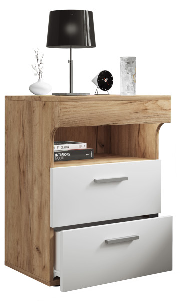 Nachttisch SLEPAL in  Honig-Eiche aus Dekor