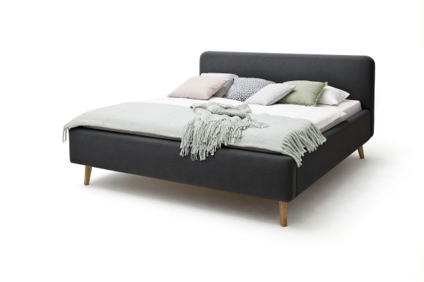 Polsterbett HARPER MINNA in anthrazit aus Stoff