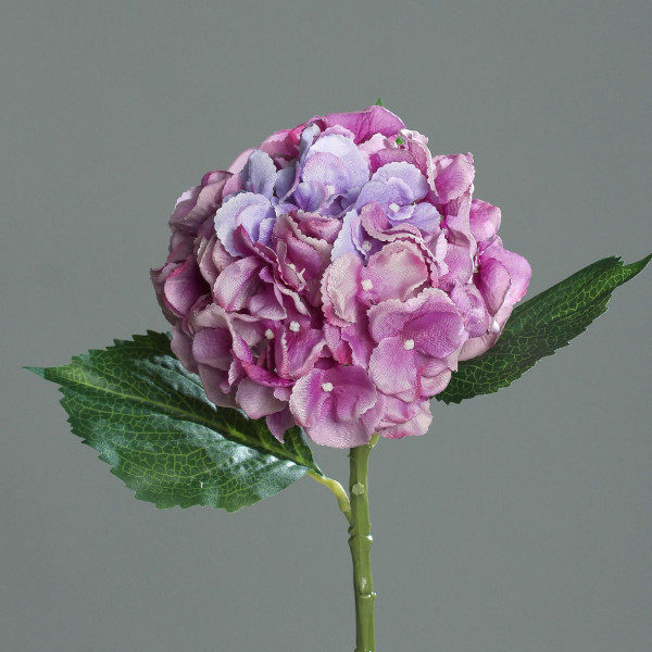 Kunstblume Hortensie in lila aus Kunststoff