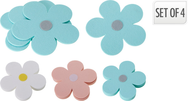 Untersetzer-Set FLOWER in bunt aus Filz