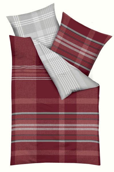 Bettwäsche BEYOND Satin in rot aus Baumwolle