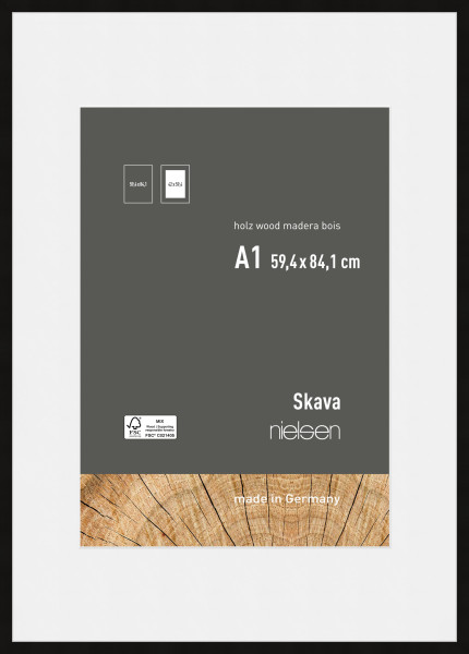 Bilderrahmen SKAVA in schwarz aus Holz