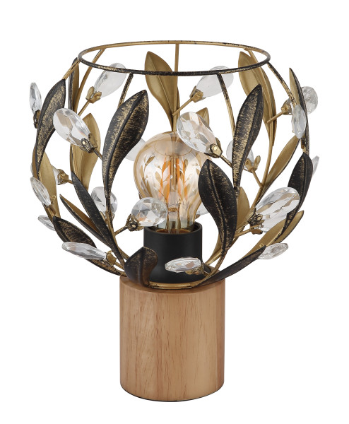 Tischleuchte MIKA in braun aus Holz