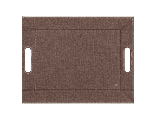 Tablett FREEFORM in braun aus Stoff