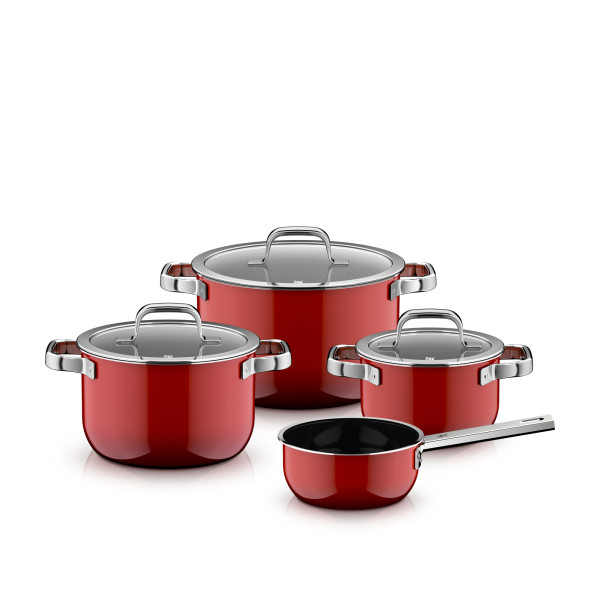Kochtopf-Set WMF FUSIONTEC in rot aus Glas