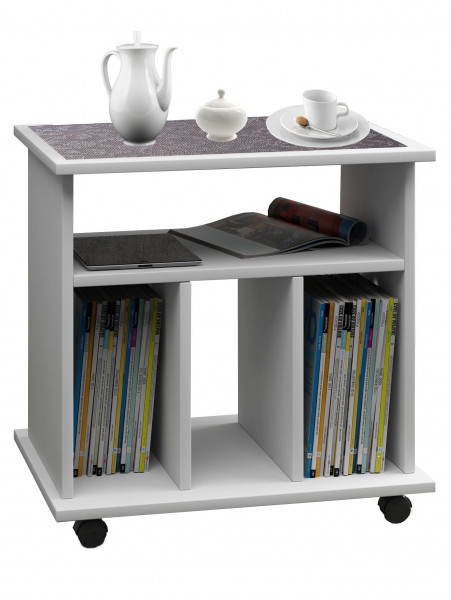 Beistellmöbel Tabina in  Weiß aus Folie