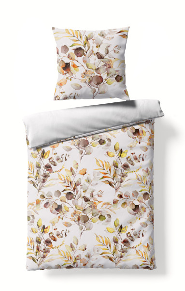 Bettwäsche MONDO Mako-Satin in braun aus Baumwolle