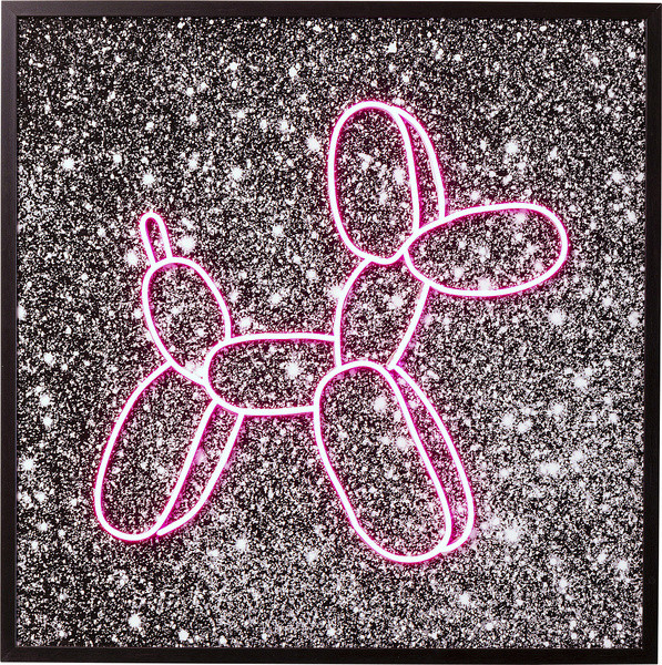 Glasbild BALLOON DOG LED in mehrfarbig aus Glas