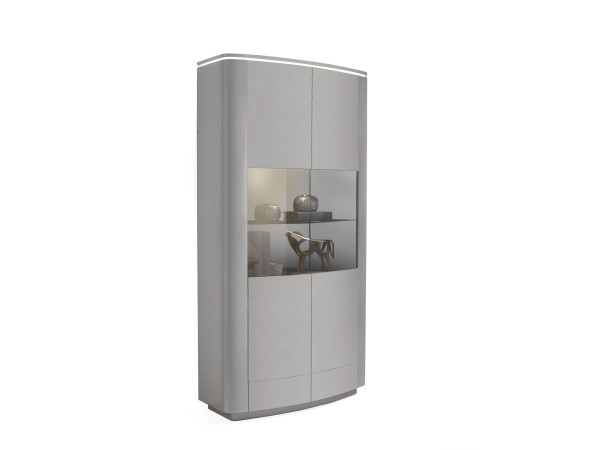 Vitrine DSIGN DANTARO in silberfarben aus Lack