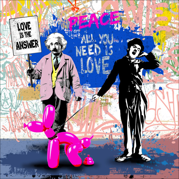 Glasbild LOVE IS THE ANSWER