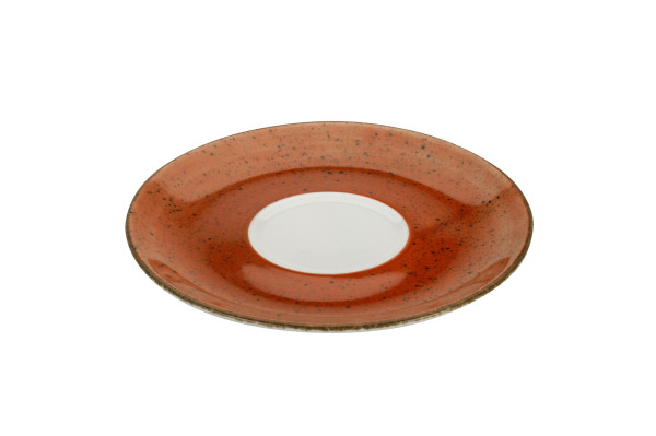 Cappuccinountertasse VINTAGE in orange aus Porzellan