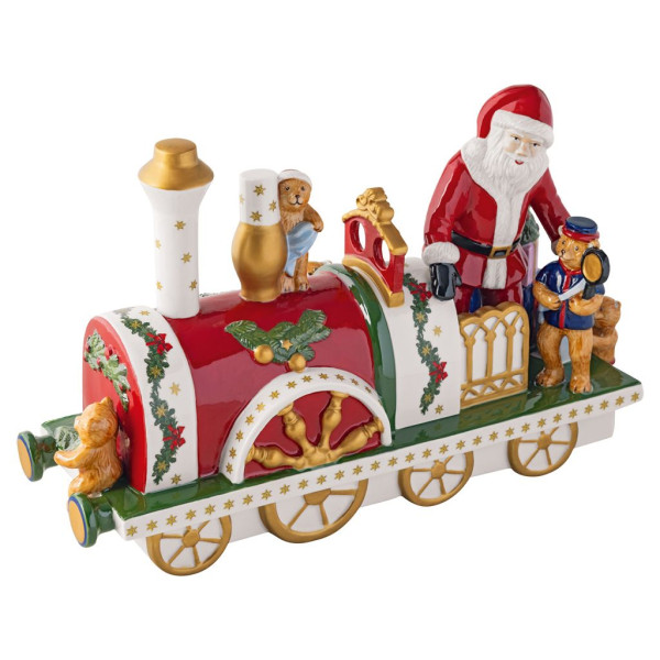 Lokomotive Christmas Toys in rot aus Bone China