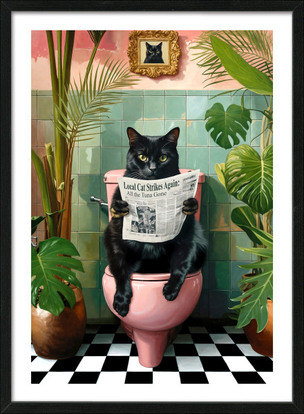 Gerahmtes Bild LUSTIGE KATZE