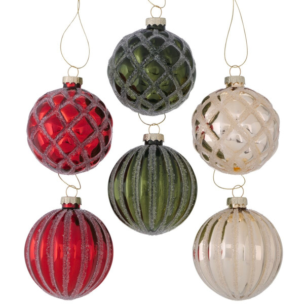 Weihnachtskugel TIRZA in mehrfarbig aus Materialmix