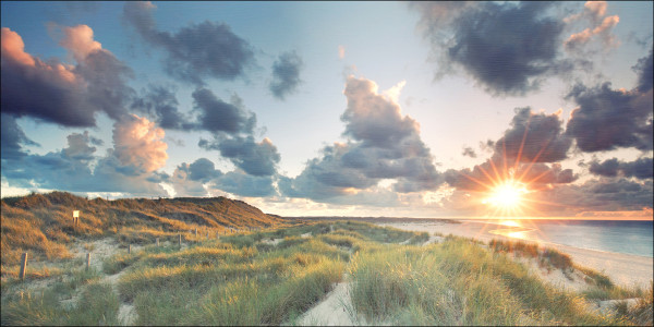 Aludibondbild SUNSET ON THE in mehrfarbig aus Metall