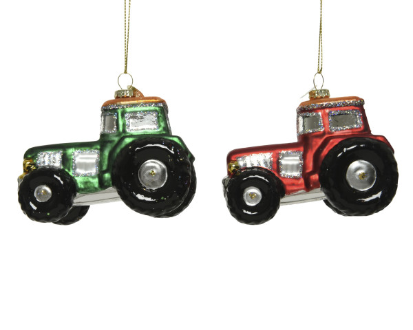 Weihnachtskugel Traktor in mehrfarbig