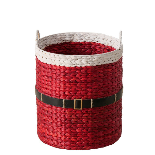 Korb SANTA in rot aus Materialmix