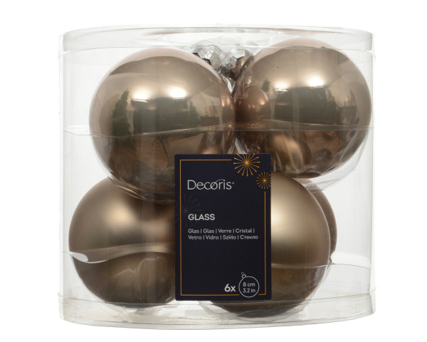 Weihnachtskugel-Box RAUCHPERLE in grau aus Glas