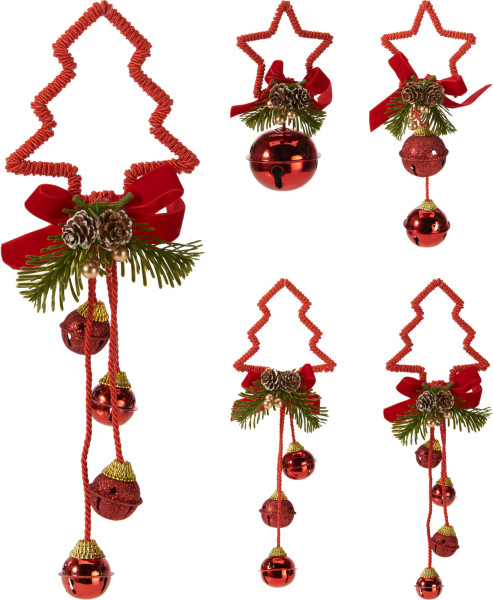 Christbaumschmuck Hänger GLOCKE/STERN in rot