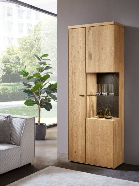 Vitrine witlake TIRANO in Wildeiche aus Massivholz