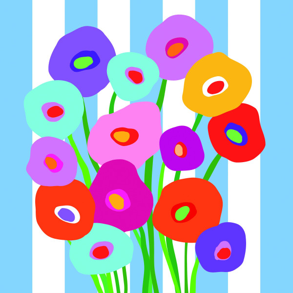 Servietten SUPER BOUQUET in bunt aus Papier