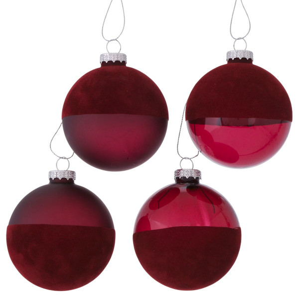 Weihnachtskugel SENARA in rot aus Materialmix