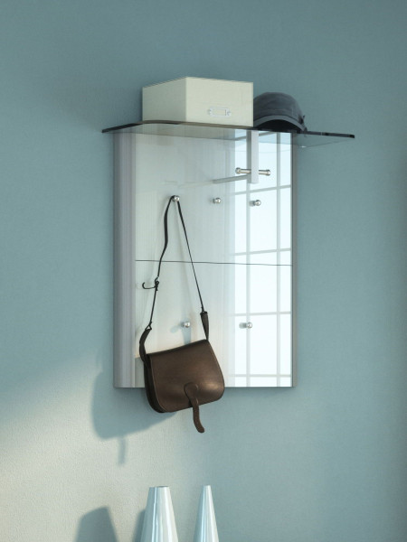 Garderobenpaneel Arredokit MELODIE 47 in Alufarbig aus Glas