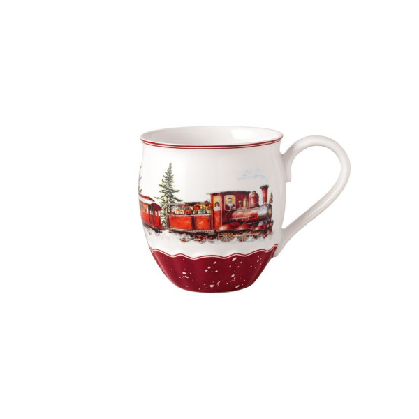 Jahresbecher 2025 in weiß/rot aus Bone China