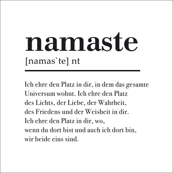 Glasbild NAMASTE II in mehrfarbig aus Glas