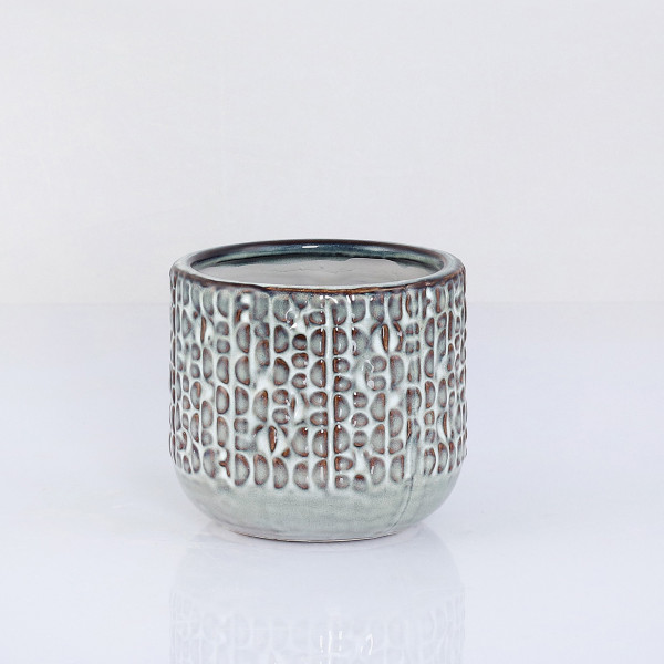 Vase in grau aus Keramik