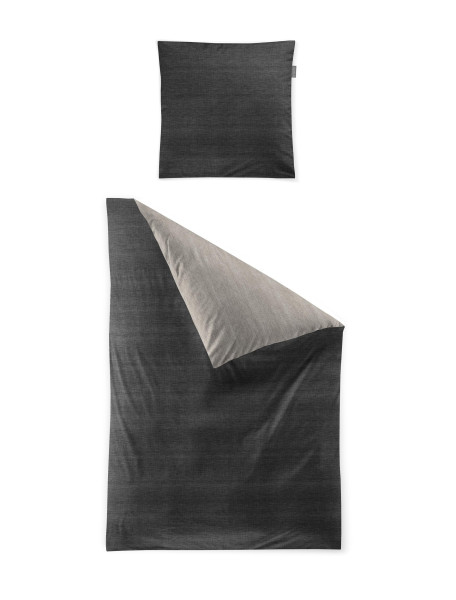 Bettwäsche WAVE-HK Satin in grau aus Baumwolle