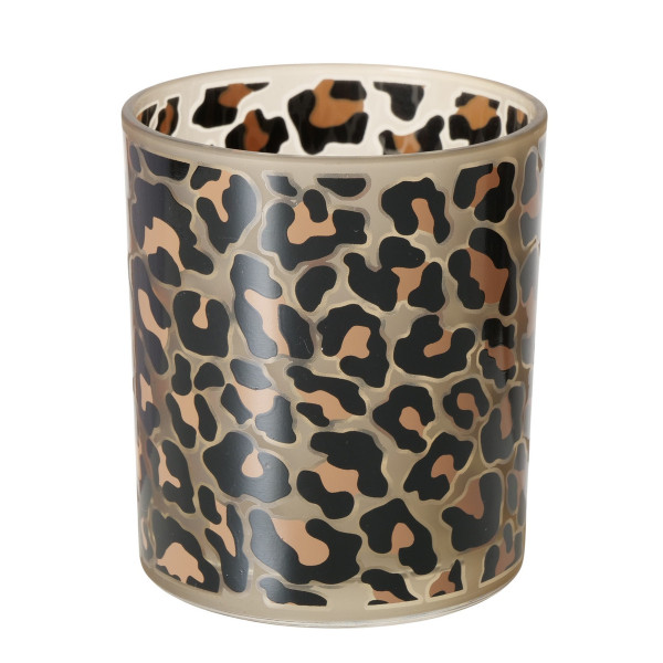 Teelichthalter LEONY in braun aus Glas