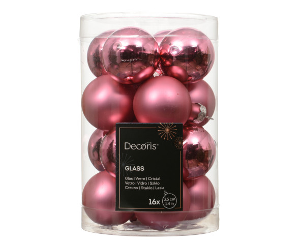 Weihnachtskugel-Box BLÜTENROSA in rose aus Glas