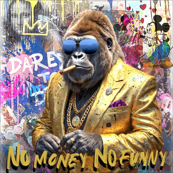 Aludibondbild CRAZY GORILLA in mehrfarbig aus Metall